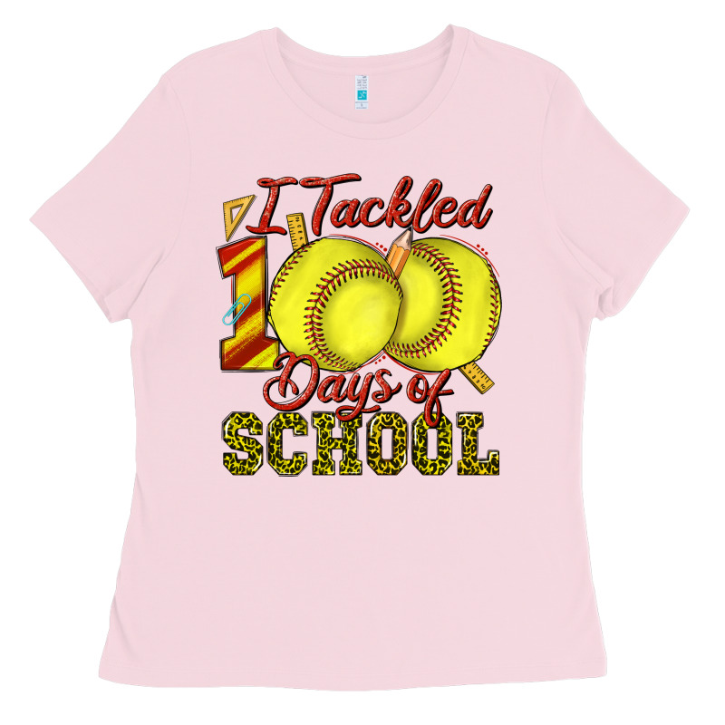 I Tackled 100days Of School Softball Ladies Tee by texasbilliewilder | Teevron