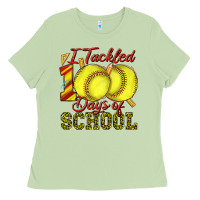Matcha i tackled 100days of school softball Ladies Tee - texasbilliewilder