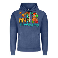 Vintage Denim my first thanksgiving with turkey Vintage Hoodie - AdoDesignShop
