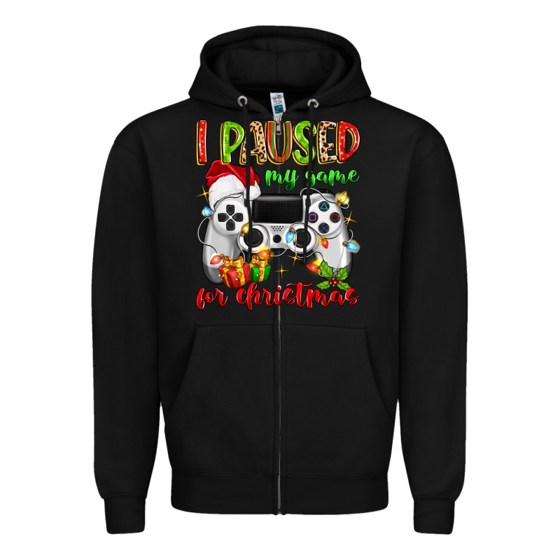 I Paused My Game For Christmas Zipper Hoodie by MaliasSmallBusiness | Teevron