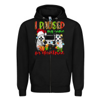 Black i paused my game for christmas Zipper Hoodie - MaliasSmallBusiness