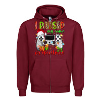 Burgundy i paused my game for christmas Zipper Hoodie - MaliasSmallBusiness