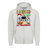 Dove Grey i paused my game for christmas Zipper Hoodie - MaliasSmallBusiness