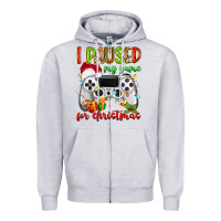 Heather Grey i paused my game for christmas Zipper Hoodie - MaliasSmallBusiness