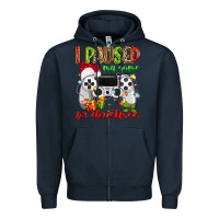 Navy i paused my game for christmas Zipper Hoodie - MaliasSmallBusiness