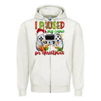 Oatmeal Heather i paused my game for christmas Zipper Hoodie - MaliasSmallBusiness