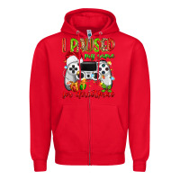 Red i paused my game for christmas Zipper Hoodie - MaliasSmallBusiness