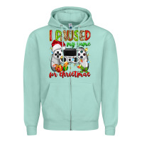 Seafoam i paused my game for christmas Zipper Hoodie - MaliasSmallBusiness