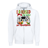 White i paused my game for christmas Zipper Hoodie - MaliasSmallBusiness