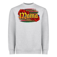 Heather Grey Latina mama with serape and roses Heavyweight Sweatshirt - Jasminsmagicworld