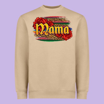 Latina Mama With Serape And Roses Heavyweight Sweatshirt Designed By Jasminsmagicworld