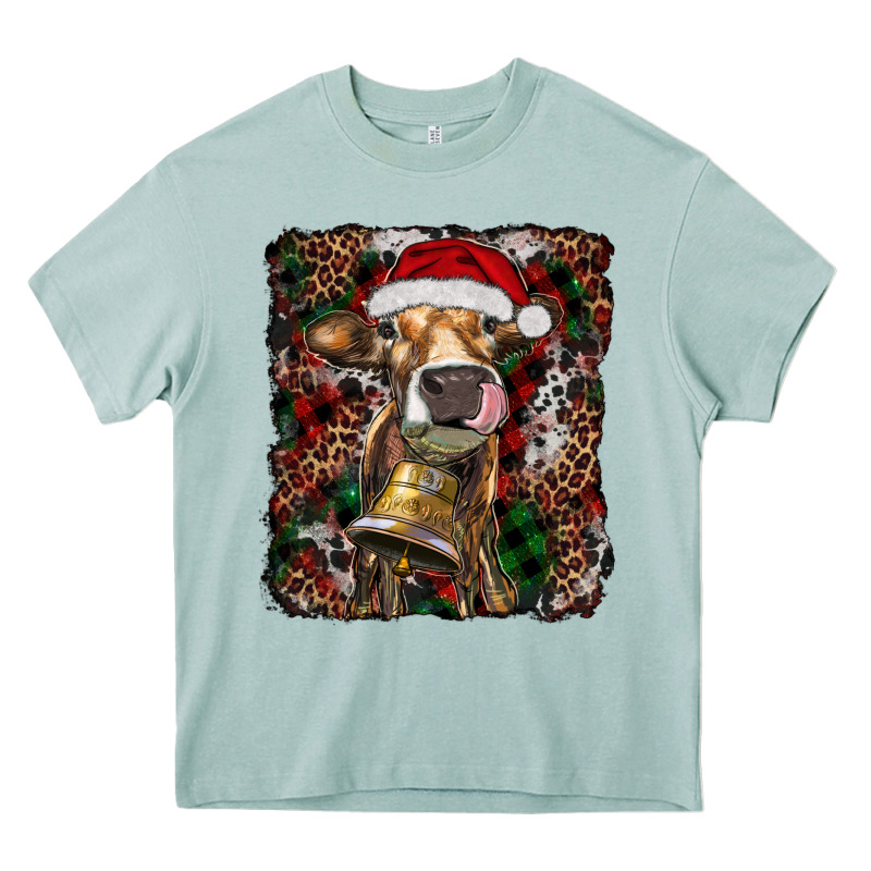 Christmas Heifer With Leoard And Cowhide Heavy Core Tee by RanaPortraitStore | Teevron