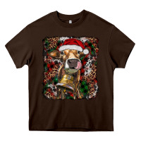 Chocolate Brown christmas heifer with leoard and cowhide Heavy Core Tee - RanaPortraitStore