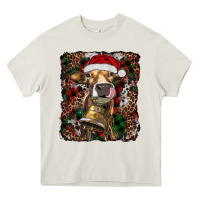 Cream christmas heifer with leoard and cowhide Heavy Core Tee - RanaPortraitStore