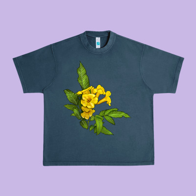 Yellow Elder Flower Urban Heavy Tee Designed By Lillyallendesigns