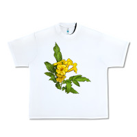White yellow elder flower Urban Heavy Tee - LillyAllenDesigns