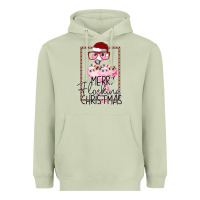 Merry Flock Christmas Flamingo Christmas Heavyweight Hoodie | Teevron
