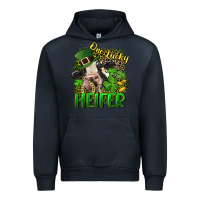 Navy One lucky Heifer Urban Hoodie - CowGirlArtShop