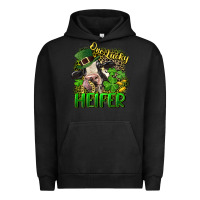 Pigment Black One lucky Heifer Urban Hoodie - CowGirlArtShop