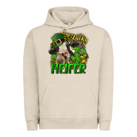 Pigment French Oak One lucky Heifer Urban Hoodie - CowGirlArtShop