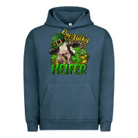 Pigment Midnight Navy One lucky Heifer Urban Hoodie - CowGirlArtShop