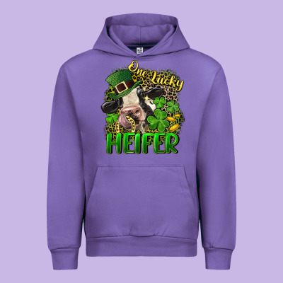 One Lucky Heifer Urban Hoodie Designed By Cowgirlartshop
