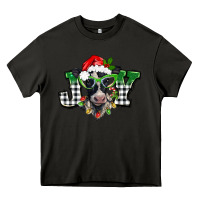 Asphalt Christmas joy black and white cow Heavy Core Tee - BarkalooDesign