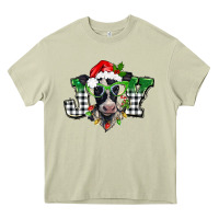 Mossy Christmas joy black and white cow Heavy Core Tee - BarkalooDesign