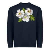 Navy Hawthorn Flower Illustrations Heavyweight Sweatshirt - LillyAllenDesigns