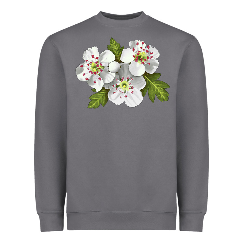Hawthorn Flower Illustrations Heavyweight Sweatshirt by LillyAllenDesigns | Teevron