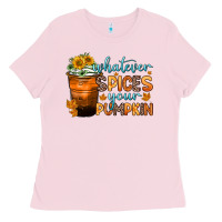 Bubblegum Pink whatever spices your pumpkin Ladies Tee - Zillion Design Studio