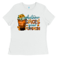 White whatever spices your pumpkin Ladies Tee - Zillion Design Studio