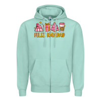 Seafoam feliz navidad Zipper Hoodie - MaliasSmallBusiness
