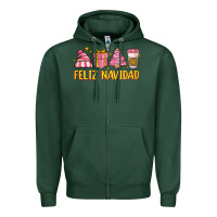 Sports Green feliz navidad Zipper Hoodie - MaliasSmallBusiness