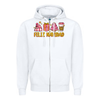 White feliz navidad Zipper Hoodie - MaliasSmallBusiness