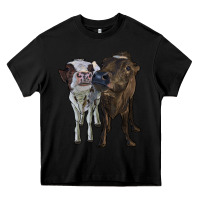 Black two heifer cows Heavy Core Tee - RanaPortraitStore