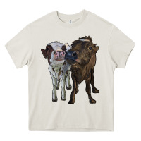 Cream two heifer cows Heavy Core Tee - RanaPortraitStore