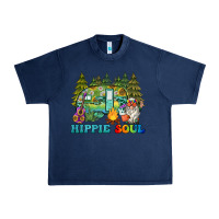 Navy hippie soul camping Urban Heavy Tee - BarkalooDesign