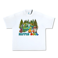 White hippie soul camping Urban Heavy Tee - BarkalooDesign