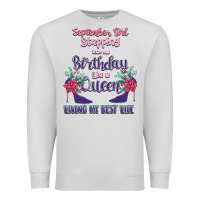 Dove Grey Womens September Girl Stepping Into My Birthday Premium Sweatshirt - Bettercallsaul