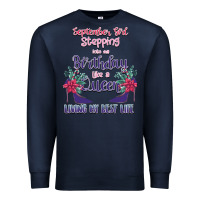 Navy Womens September Girl Stepping Into My Birthday Premium Sweatshirt - Bettercallsaul
