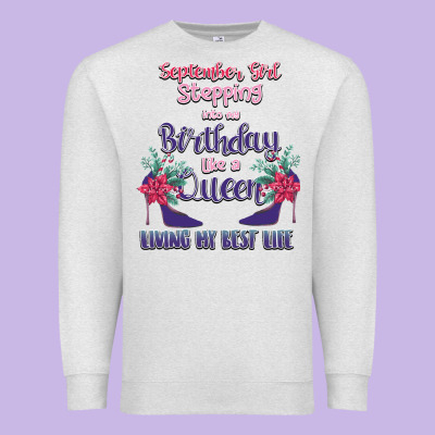 Womens September Girl Stepping Into My Birthday Premium Sweatshirt Designed By Bettercallsaul