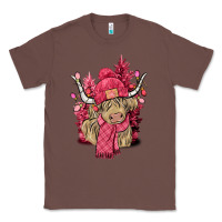 Chestnut Pink winter long haired Cow Classic Tee - NancyCooperArtShop