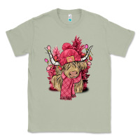 Matcha Pink winter long haired Cow Classic Tee - NancyCooperArtShop