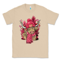 Mushroom Pink winter long haired Cow Classic Tee - NancyCooperArtShop