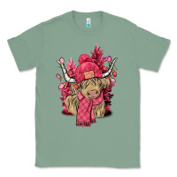 Sage Pink winter long haired Cow Classic Tee - NancyCooperArtShop