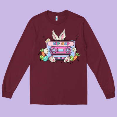 Hip Hop Easter Long Sleeve Tee Designed By Maliassmallbusiness