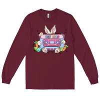 Burgundy hip hop easter Long Sleeve Tee - MaliasSmallBusiness