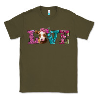 Army Green love with guernsey cow Classic Tee - AdoDesignShop