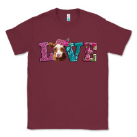 Burgundy love with guernsey cow Classic Tee - AdoDesignShop